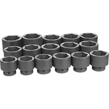 Cool Kitchen 16 Pc 1'' Drive 6 Pt Standard Length Fractional Impact Socket Set CO603345